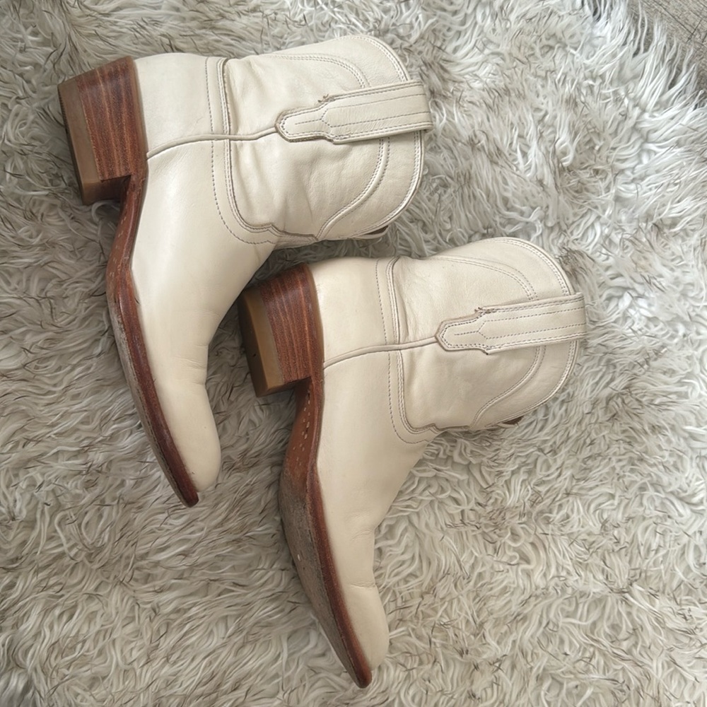 Tecovas Cream Ankle Boots